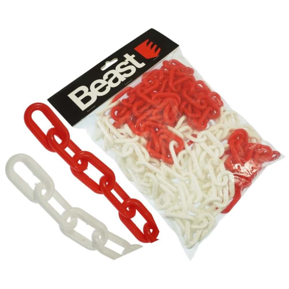 BEAST Warning chain white-red 5m - secure your area
