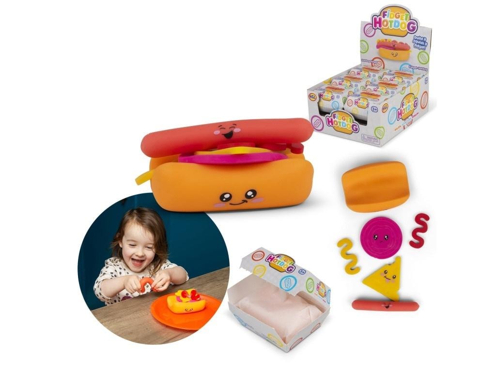 One for Fun Anti-stress hot dog 6 pieces - squeeze toy
