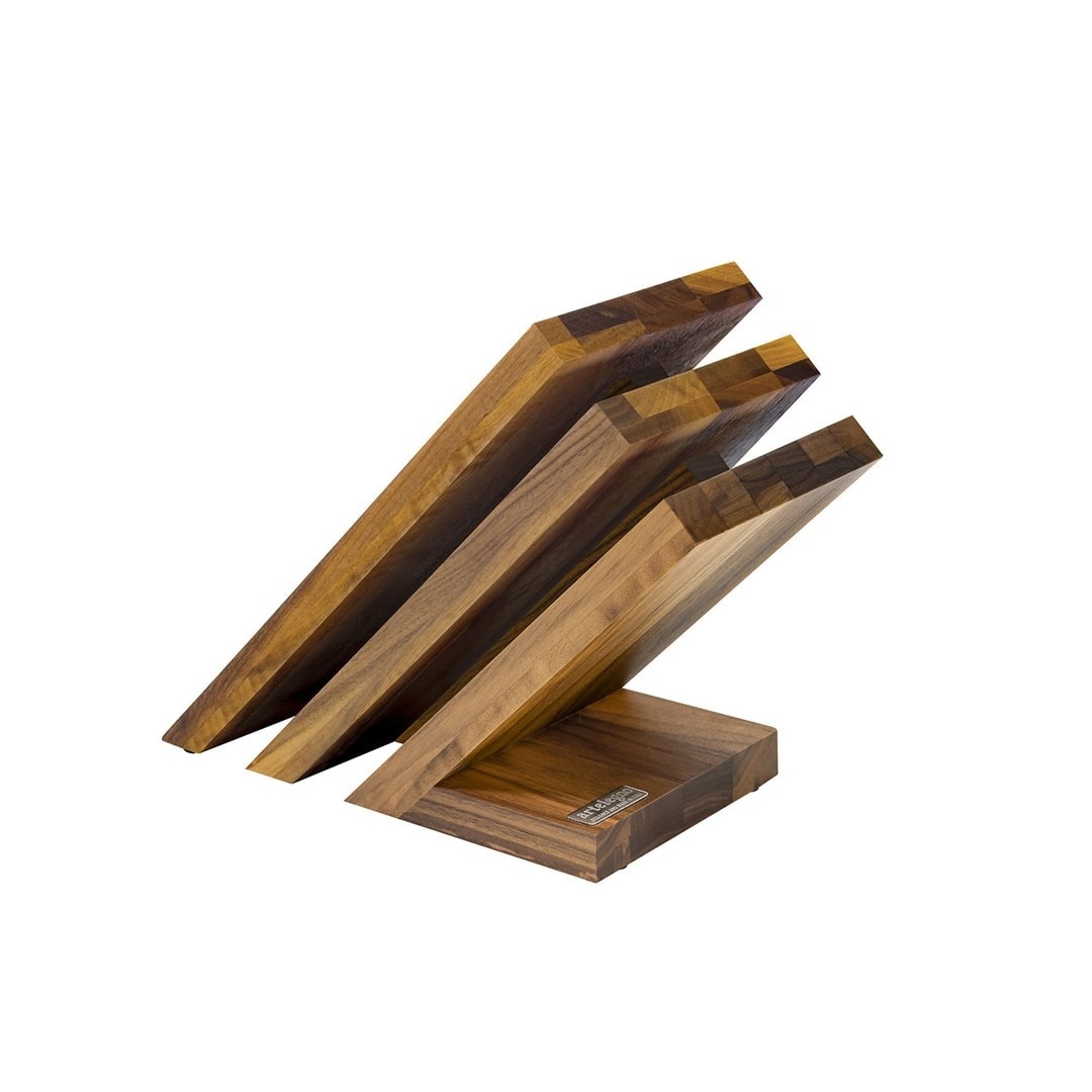 Artelegno Venezia - 3-piece magnetic knife block made of walnut wood