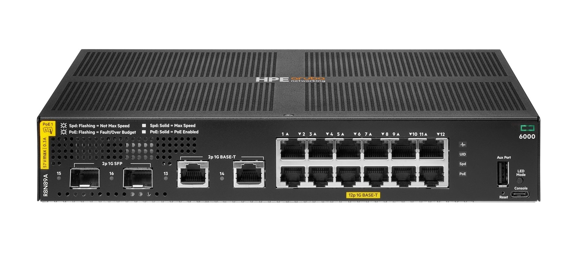Aruba 6000 12G Class4 PoE+ 2G/2SFP 139W Managed Switch - Perfect for Your Network