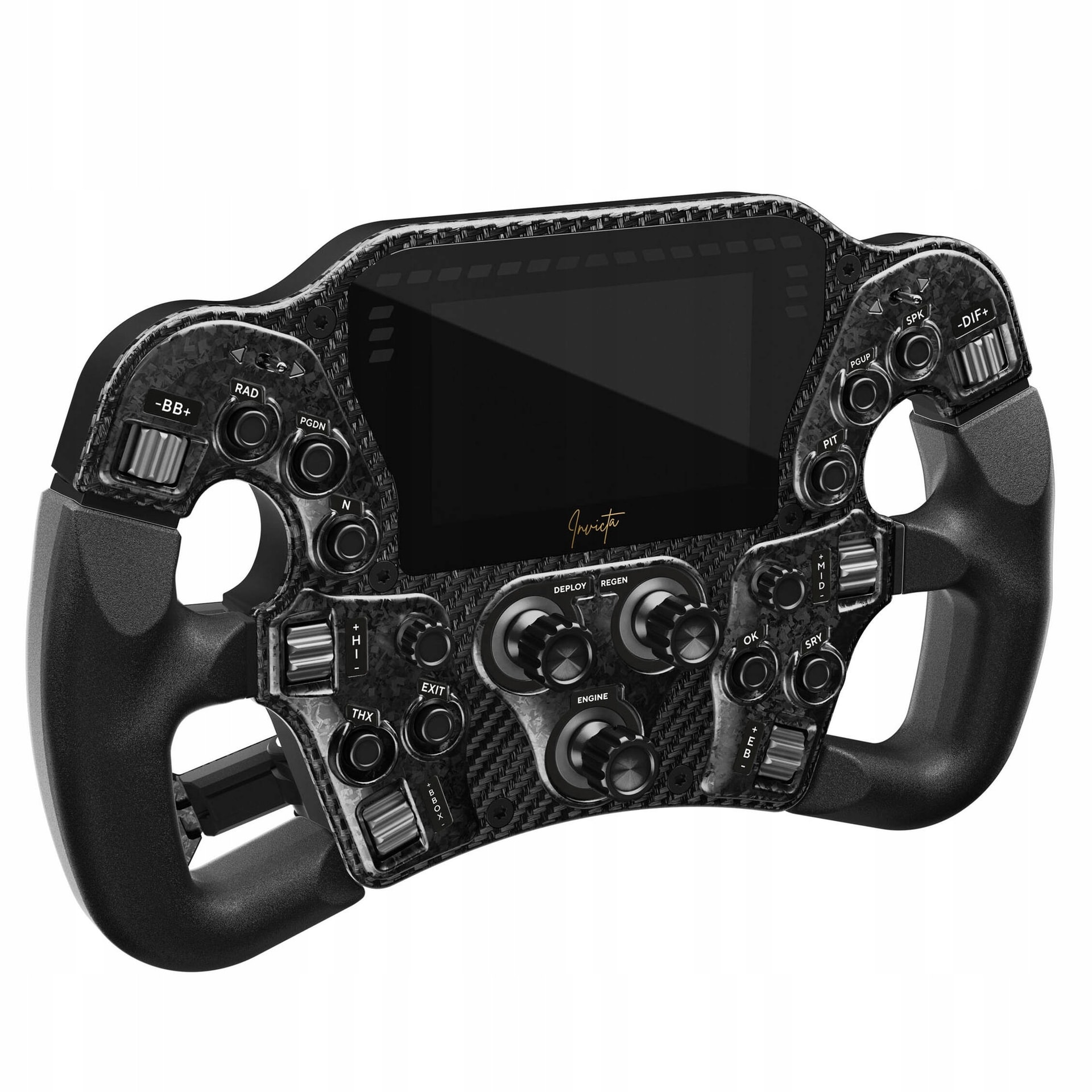 Asetek SimSports Invicta Formula Kierownica USB-C, 4,3" LCD - Black on Black Edition