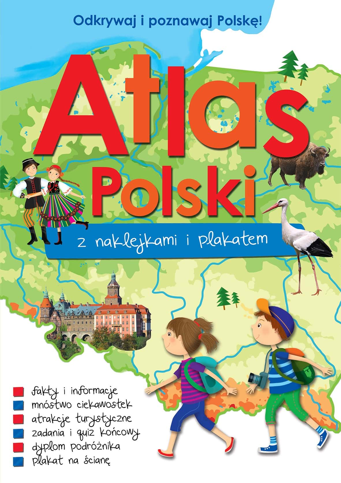 Atlas of Poland with stickers and poster - discover Poland with joy!