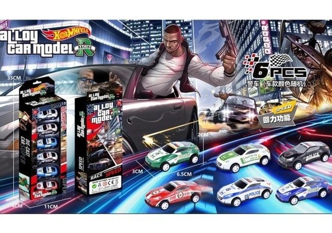 Metal car set - 6 pieces - perfect gift for children