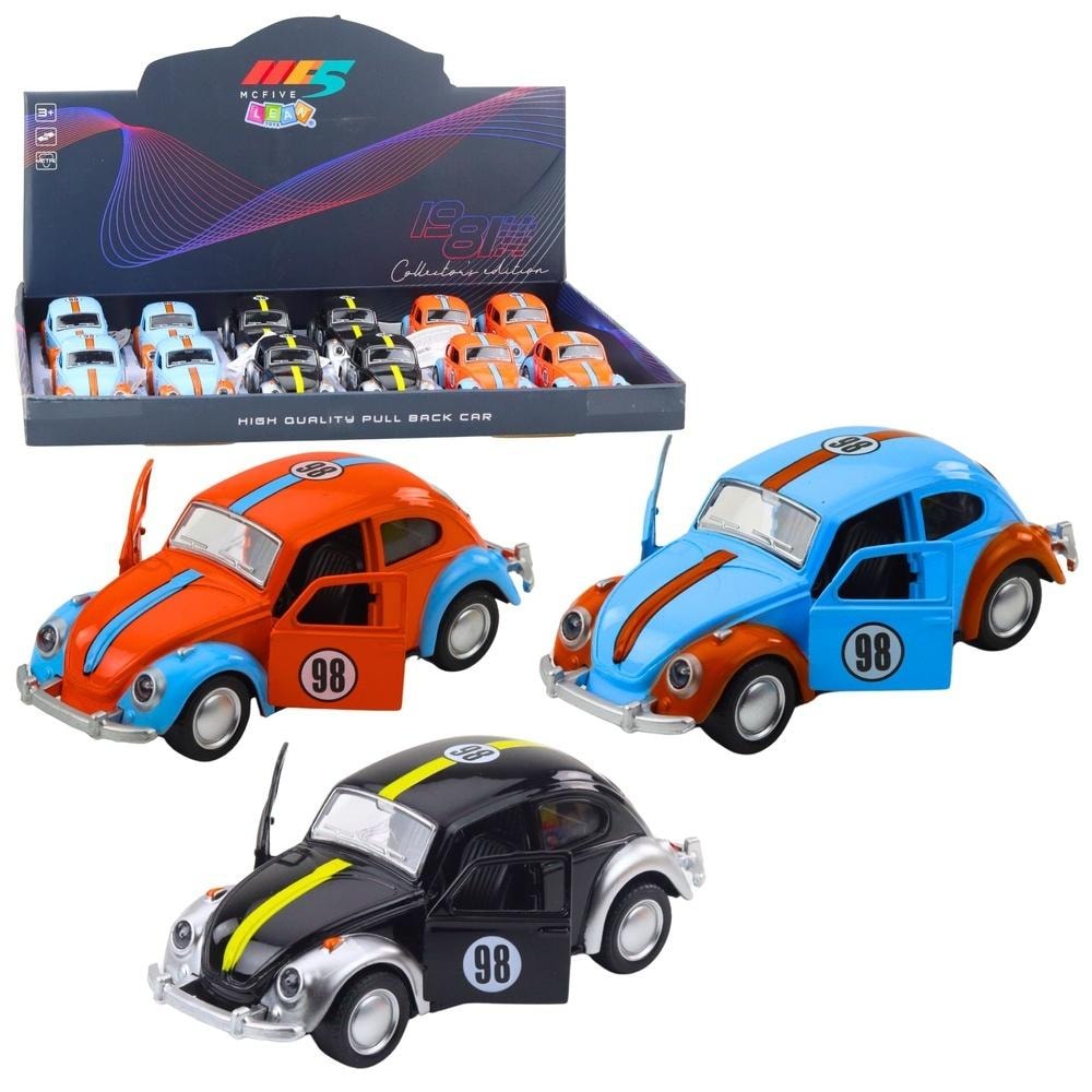 Car Beetle - Metal model with Pull-Back Drive MIX Colors