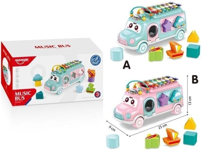 Merkpol Car sorter with xylophone MIX - educational toy for children