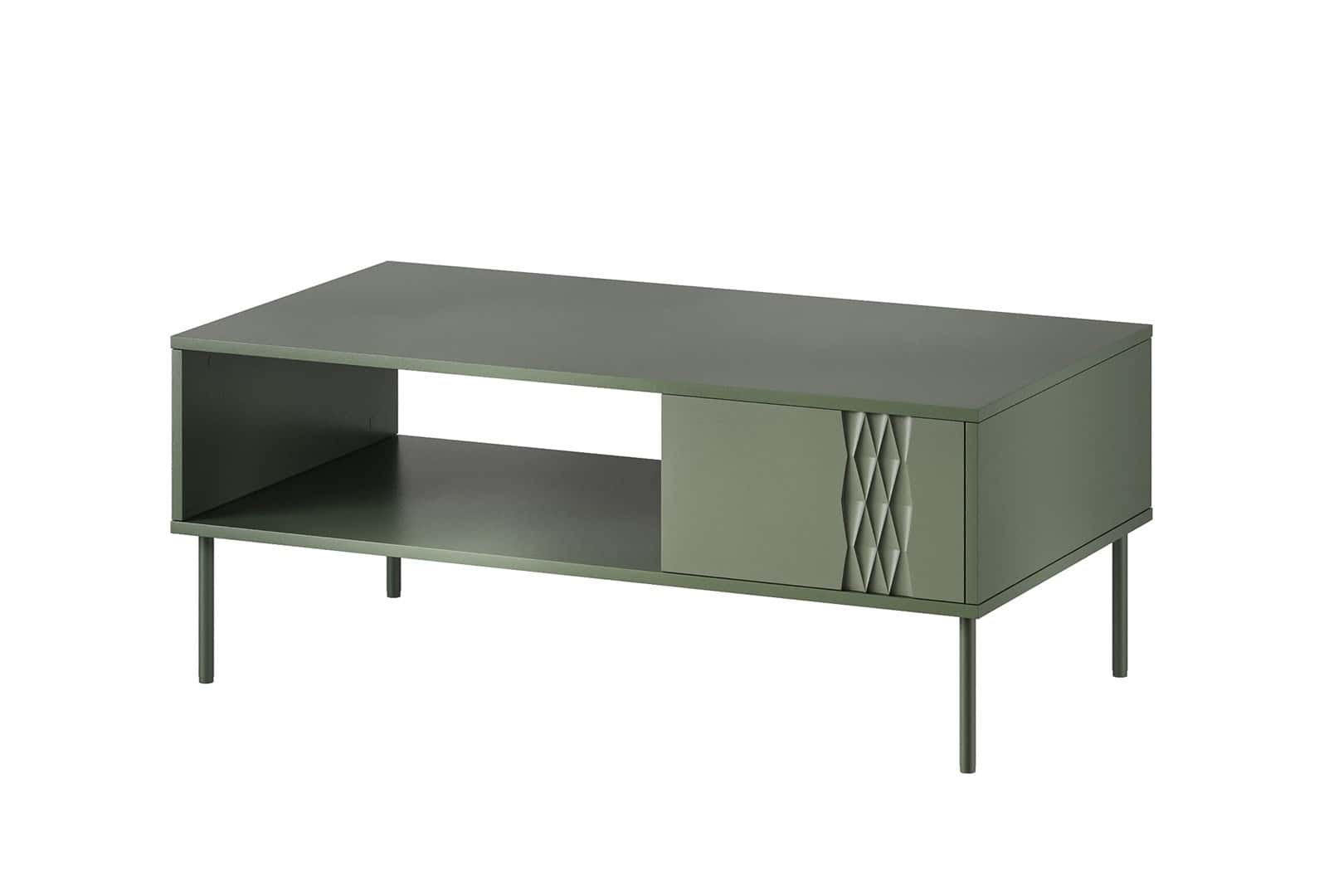 Coffee table TRESSE 110x60x40 matte green - perfect addition to your living room