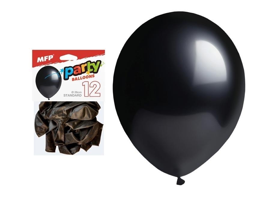 Inflatable balloon black 26 cm - ideal for party 12 pcs