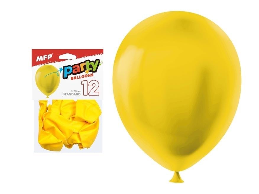Yellow Inflatable Balloons - Standard Balloons 26 cm 12 Pieces