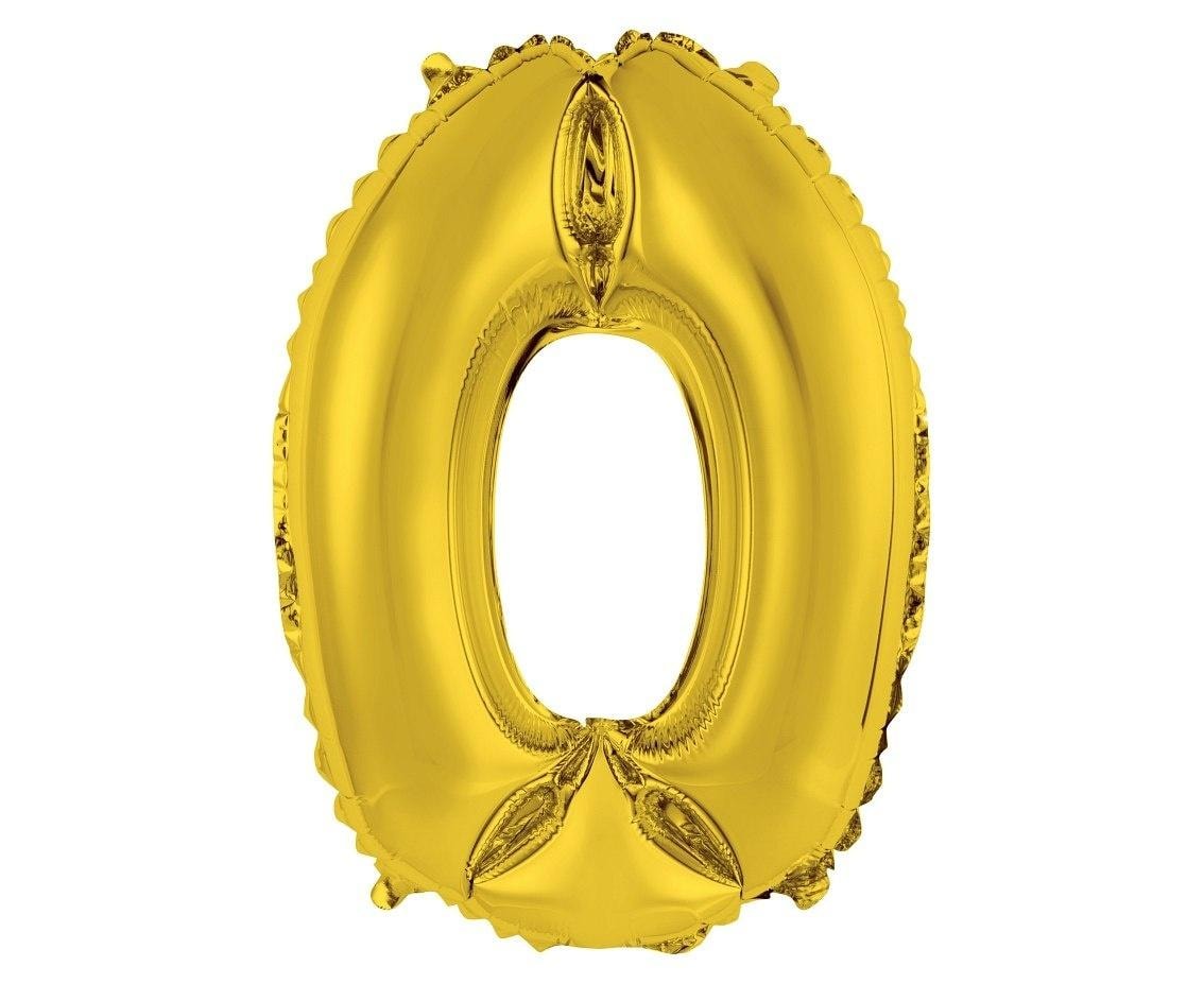 GoDan Foil balloon number 0 gold 35 cm