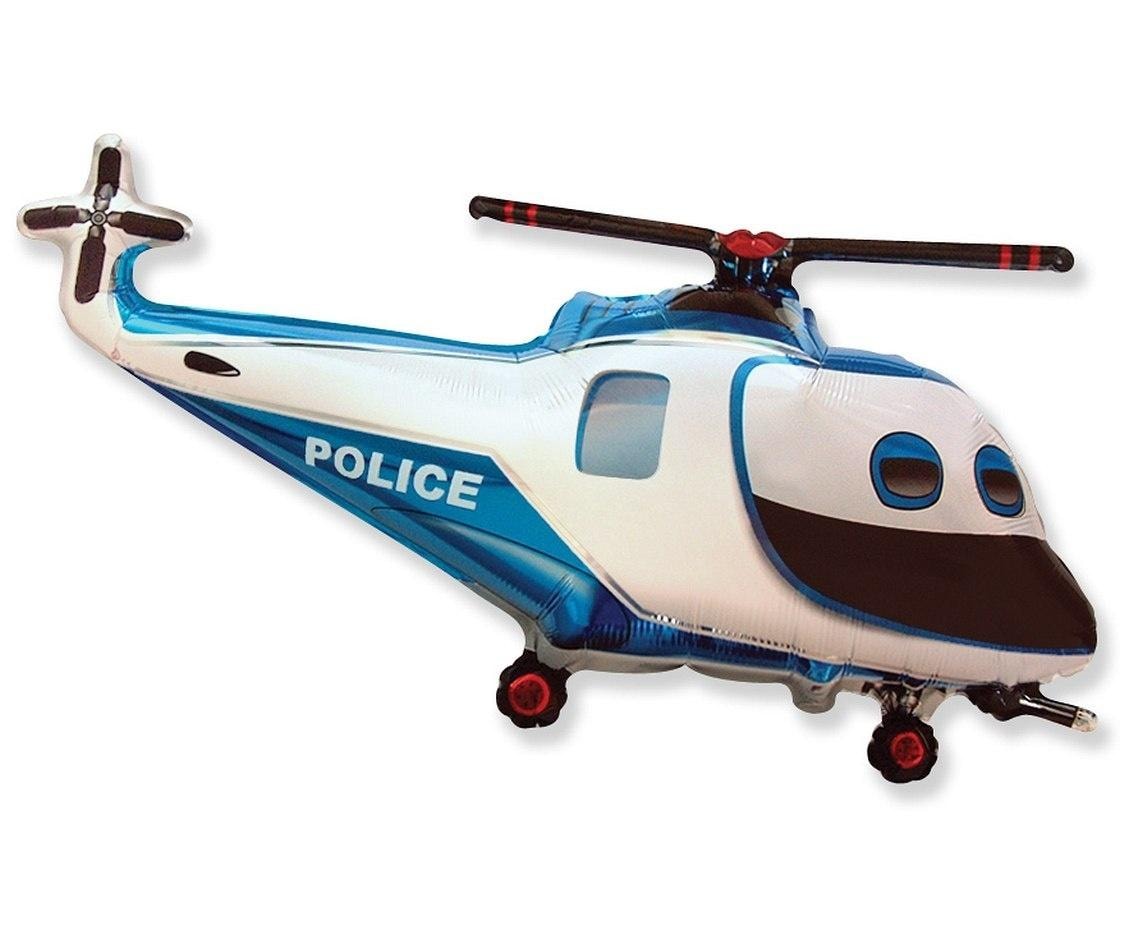 Flexmetal Foil Balloon Police Helicopter 61cm - perfect for parties