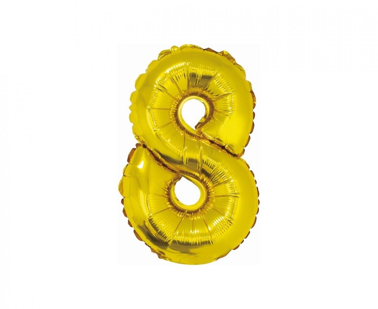 GoDan Foil balloon number 8 gold 35 cm - perfect for birthdays