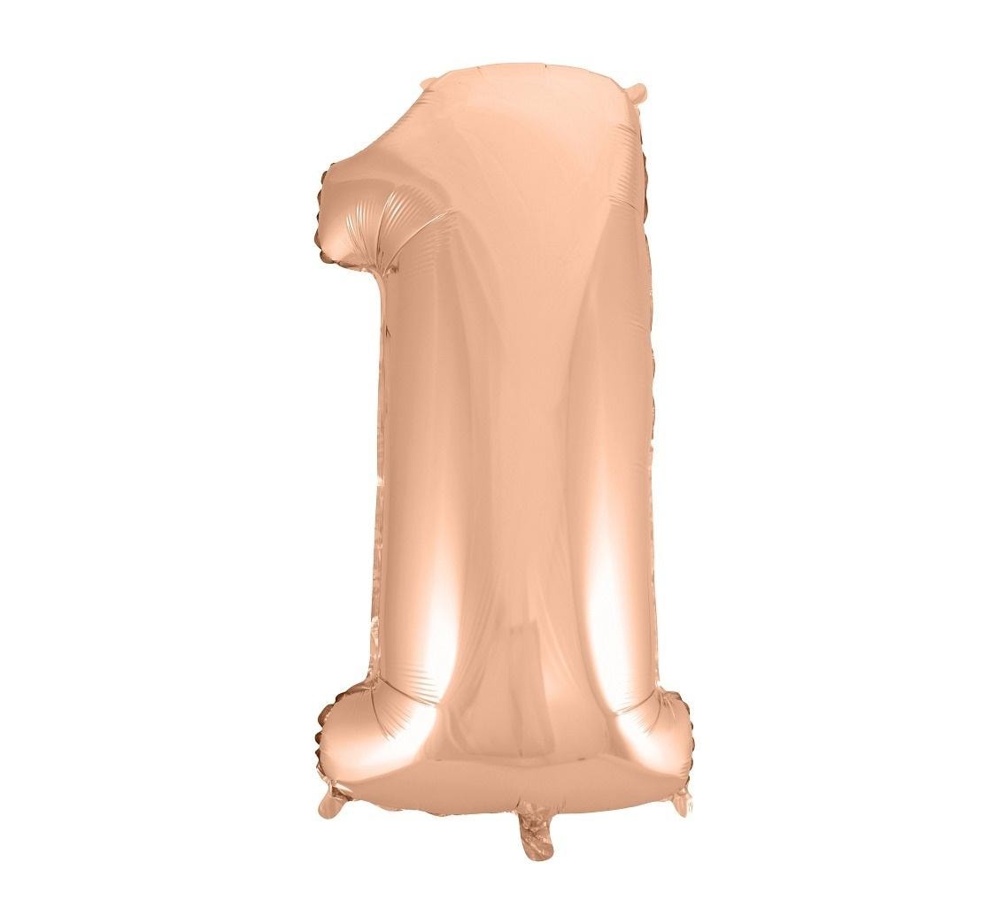 GoDan Foil balloon number 1 pink-gold 92 cm