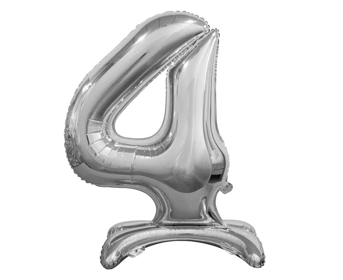 GoDan Foil Balloon B&C 4 Silver 74cm - perfect for birthdays