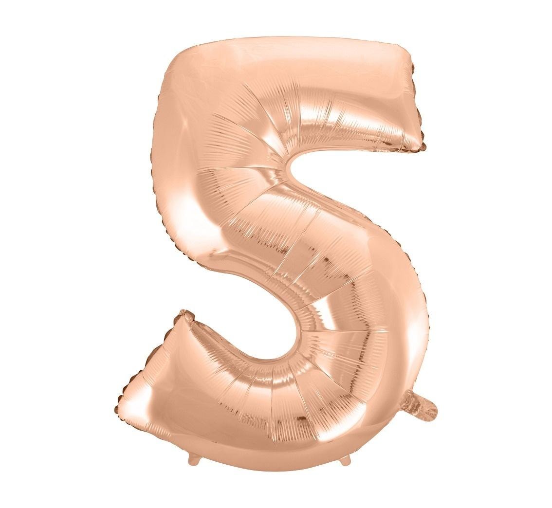 GoDan Foil balloon number 5 pink-gold 92 cm