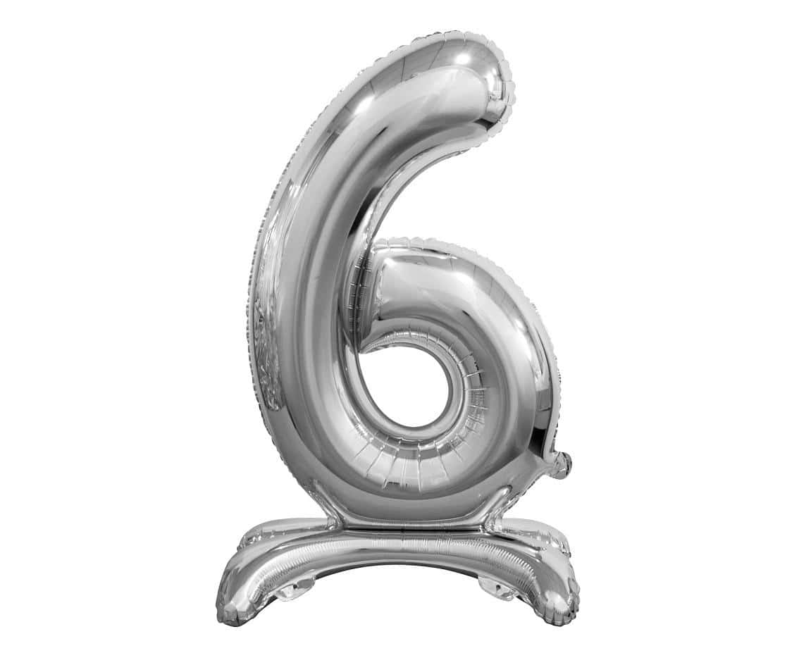 GoDan Foil Balloon B&C 6 Silver 74cm - perfect for birthdays