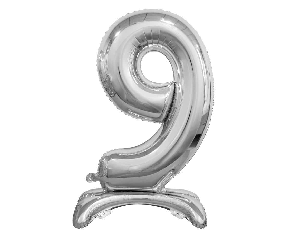 GoDan Foil balloon number 9 silver 74 cm - perfect for birthdays