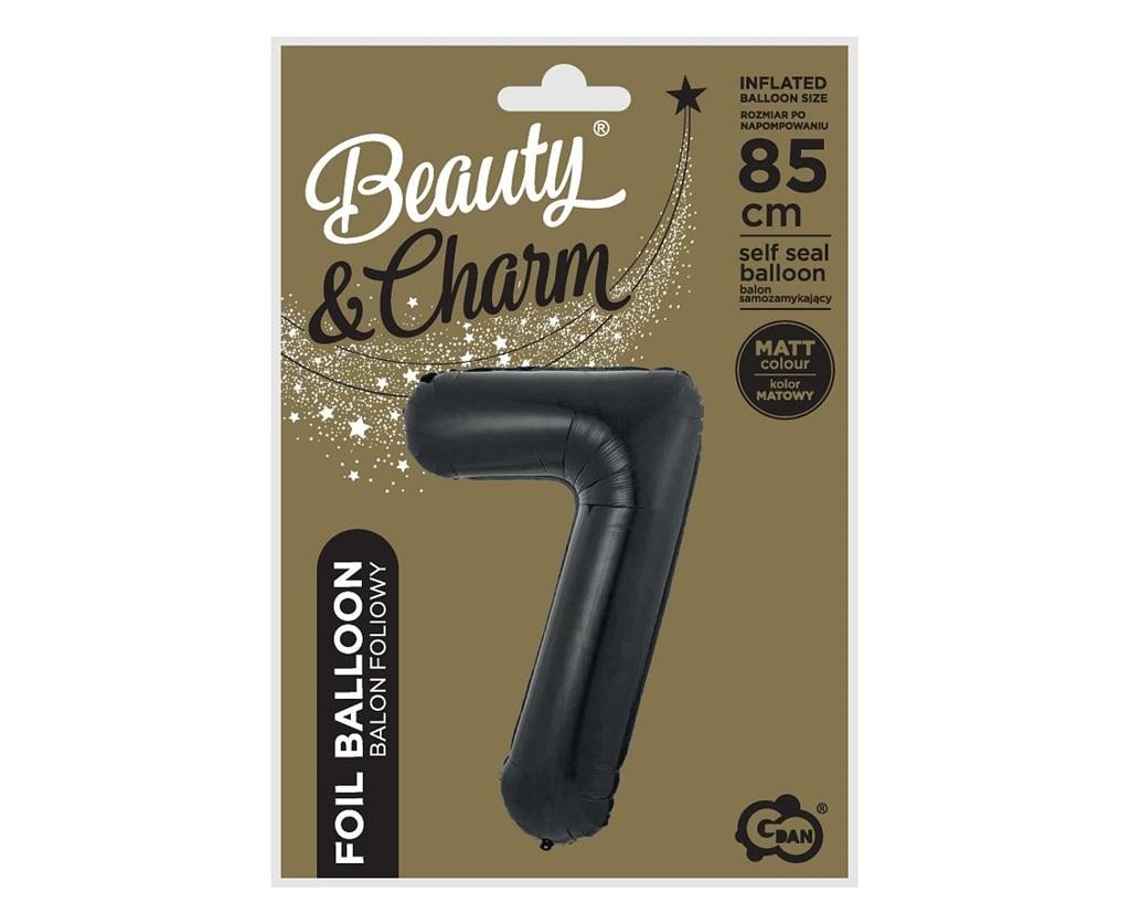 GoDan Foil balloon number 7 matte black 85 cm - perfect for birthdays