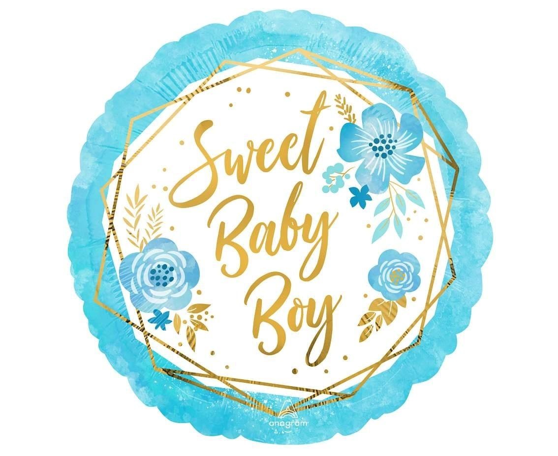 Anagram Foil balloon Baby Boy round 46 cm - perfect for baby shower