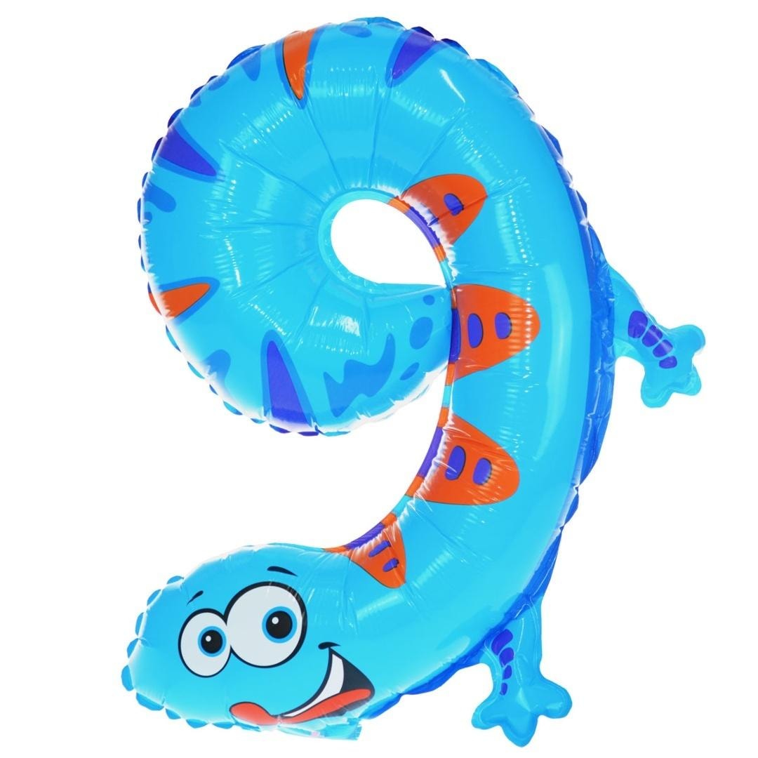 Foil balloon number 9 animal - perfect for birthdays