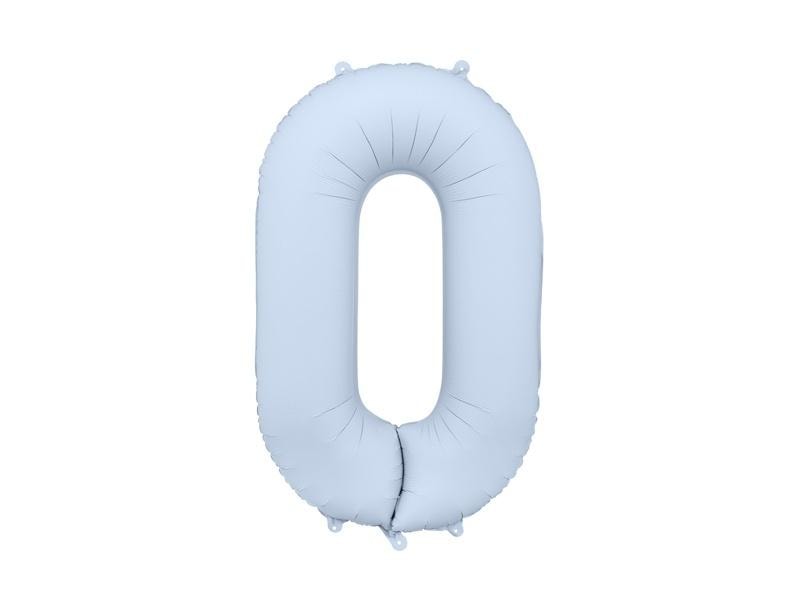 PartyDeco Foil balloon number 0 misty blue 86 cm - perfect for birthdays