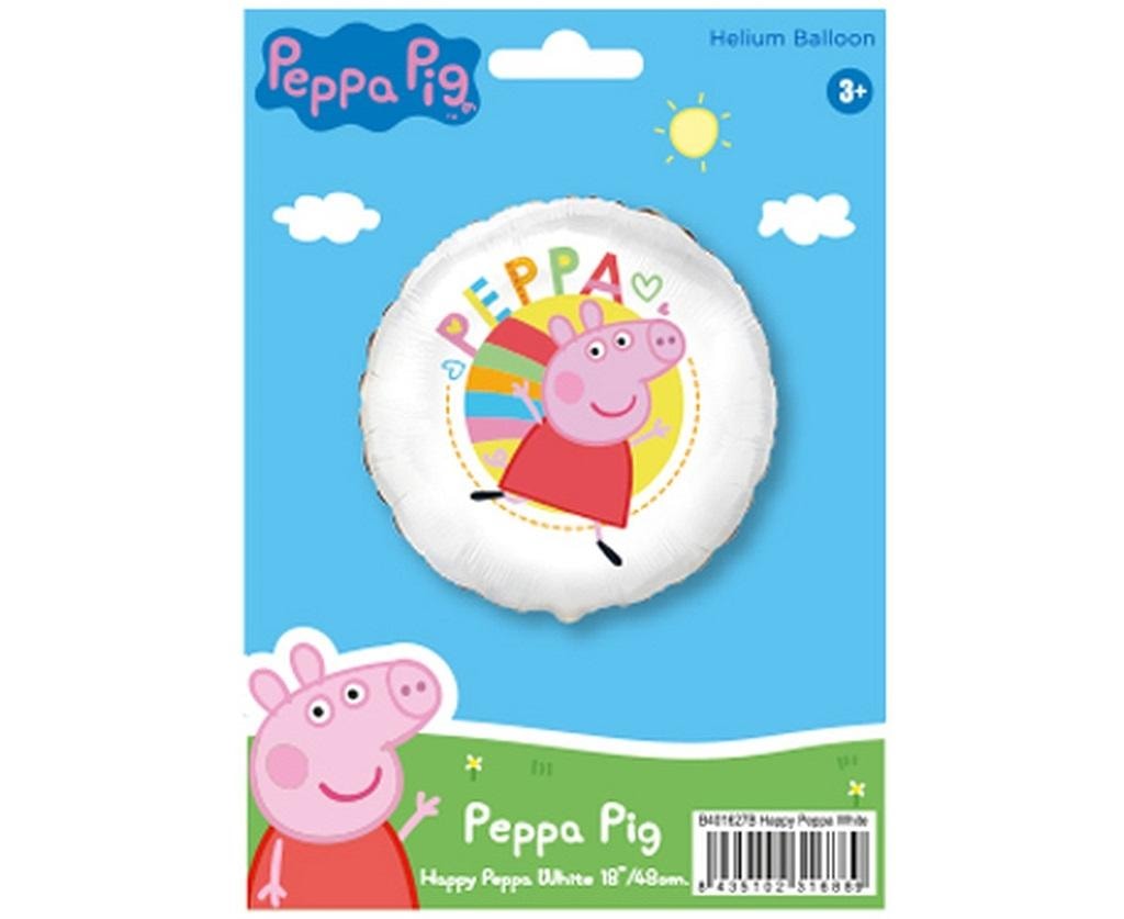 FX Foil Balloon Peppa Pig white round - perfect for birthdays