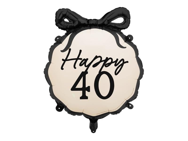 PartyDeco Foil balloon lozenge Happy 40 - perfect for birthdays