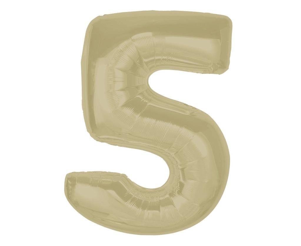 GoDan Foil balloon number 5 matte latte 92 cm - perfect birthday decoration