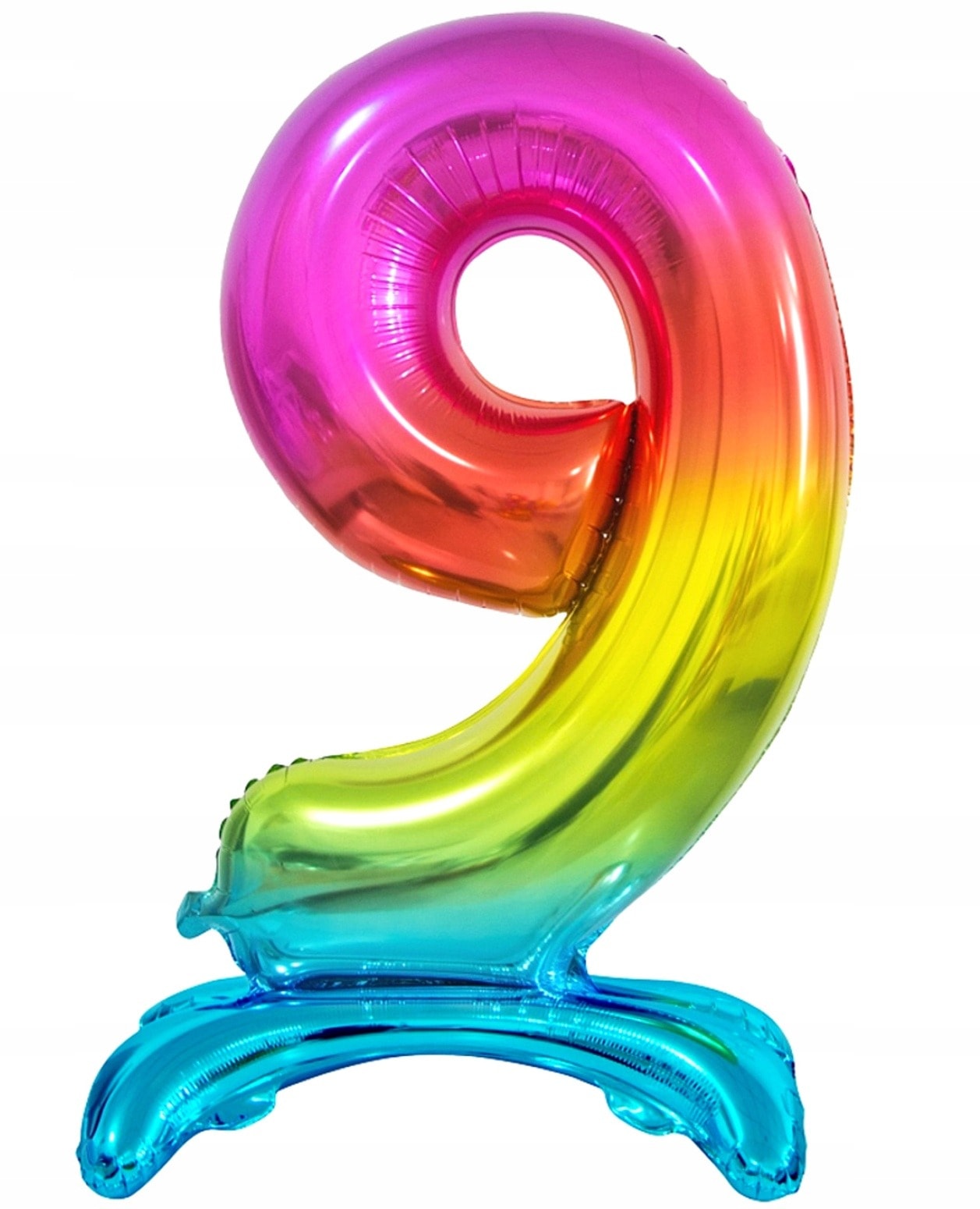 Foil balloon standing number "9" - colorful decoration for the party