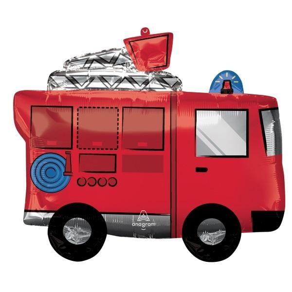 Amscan Foil balloon SuperShape Fire truck 66x55cm - perfect for birthday