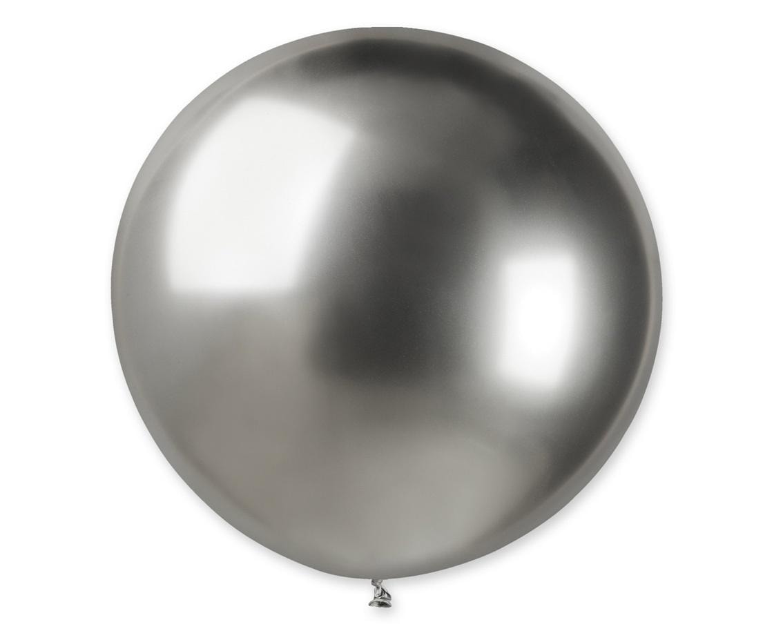 Shiny sphere balloon 0.80m silver - perfect decoration for a party