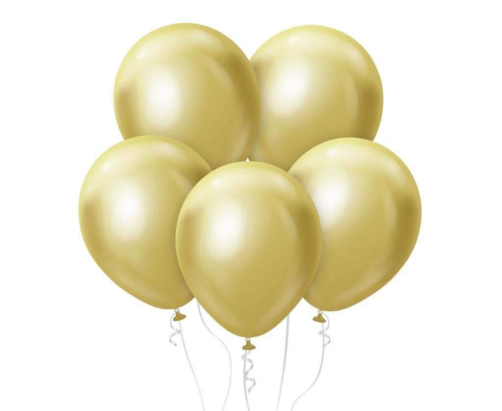 Beauty&Charm Balloons - Platinum and Gold, 12 inch, 7 pcs - perfect for parties