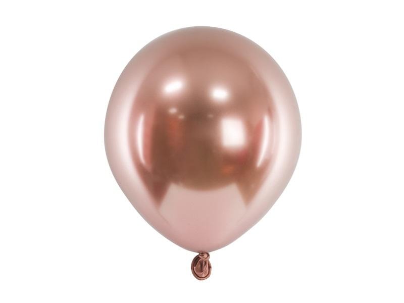 PartyDeco Glossy Balloons Rose Gold 12 cm 50 pieces - perfect for parties