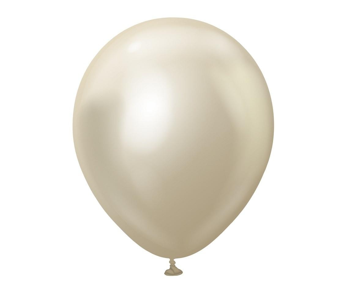 Kalisan Chrome Balloons White Gold 25 Pieces
