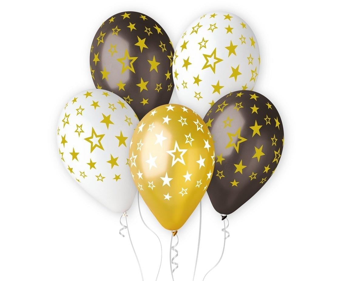 Gemar Gold star balloons 33 cm 6 pieces - perfect for parties