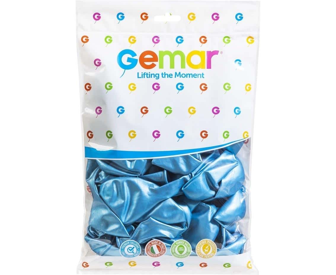 Gemar Shiny balloons blue 33cm - 50 pieces perfect for parties