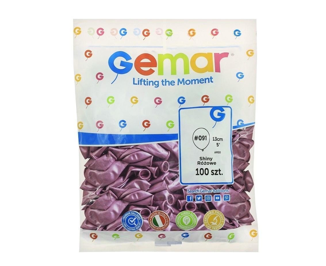 Gemar Shiny pink balloons 12 cm - 100 pieces ideal for parties