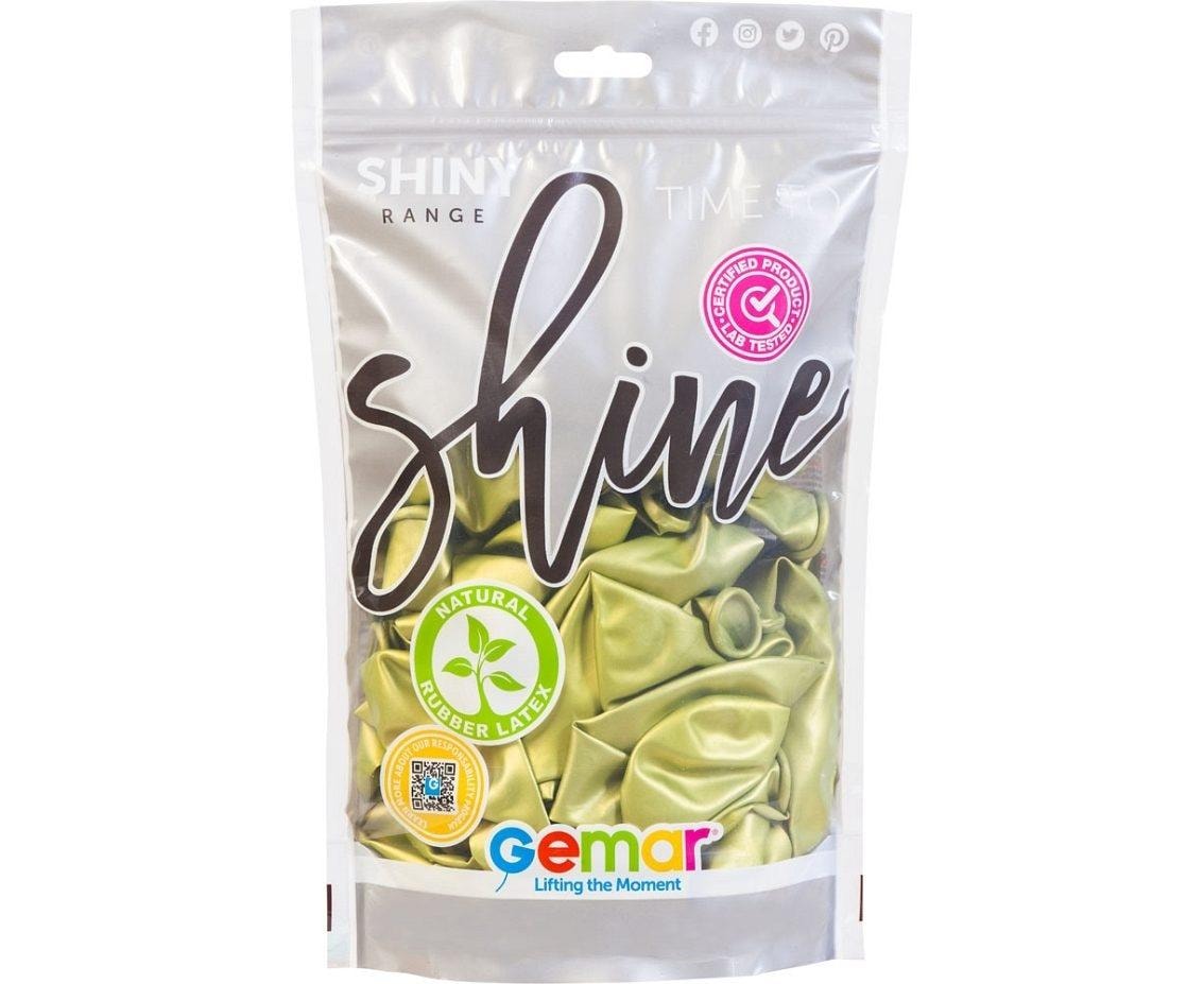 Gemar Shiny Balloons Kiwi Green 33 cm 50 pieces - perfect for party