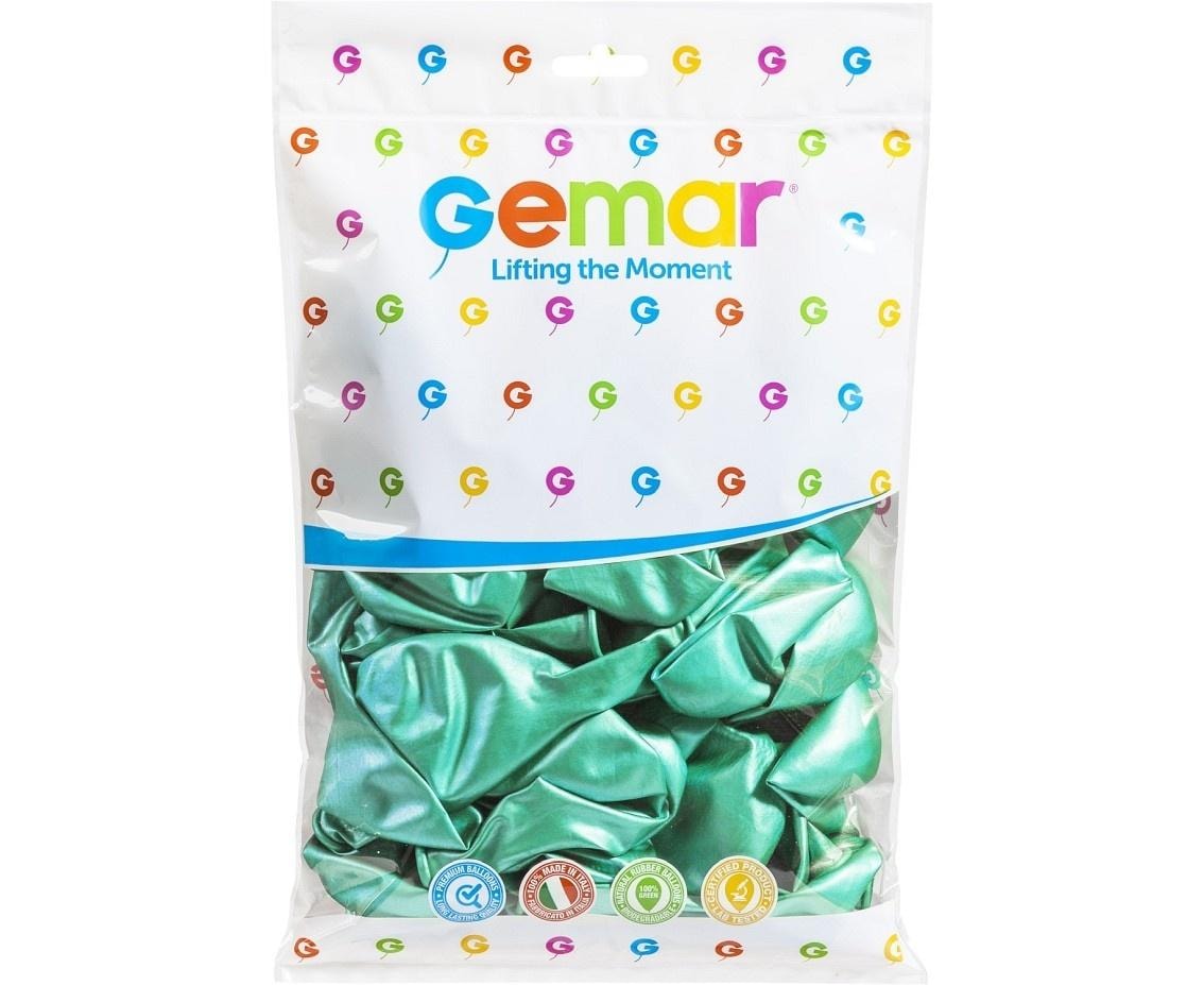 Gemar Shiny green balloons 33 cm - 50 pieces ideal for parties