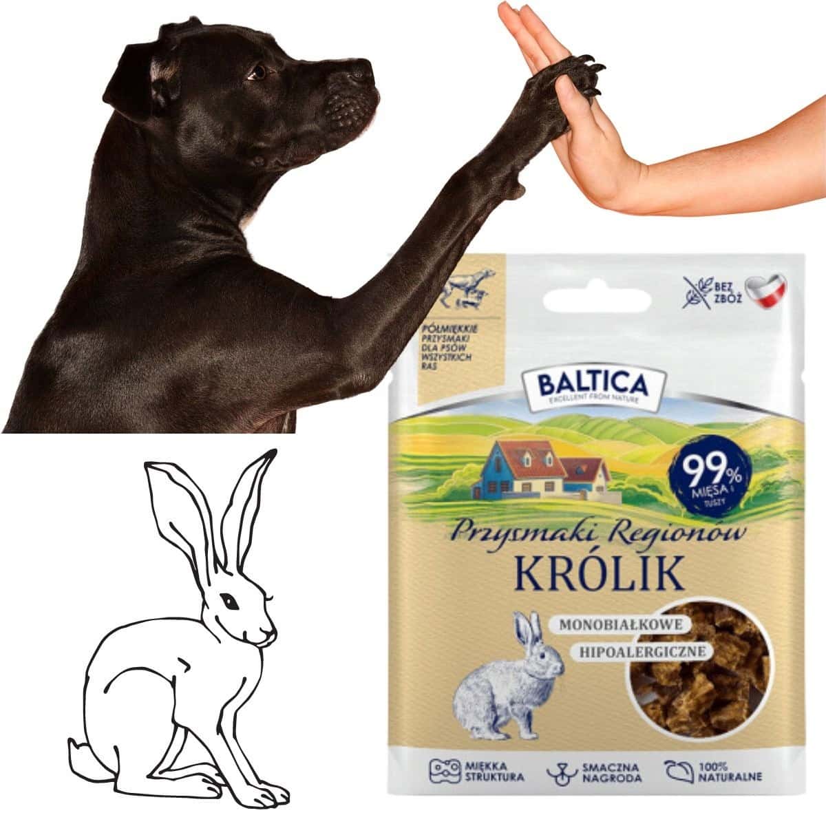 Baltica Regional Delights - Semi-soft rabbit 30g - tasty treat for your dog