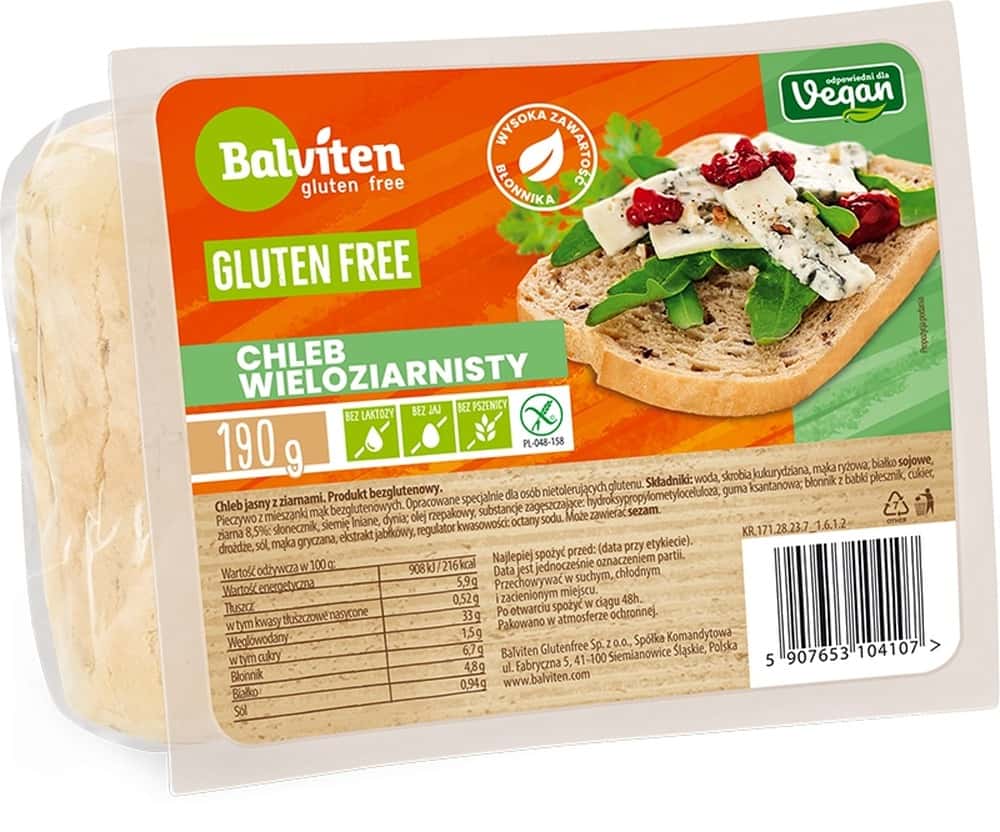 Baltonowski Light Gluten-Free Bread with Seeds - ideal for people on a gluten-free diet
