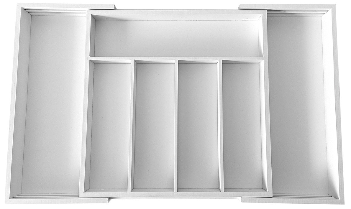 KINGHOFF Bamboo drawer organizer - white, perfect for the kitchen