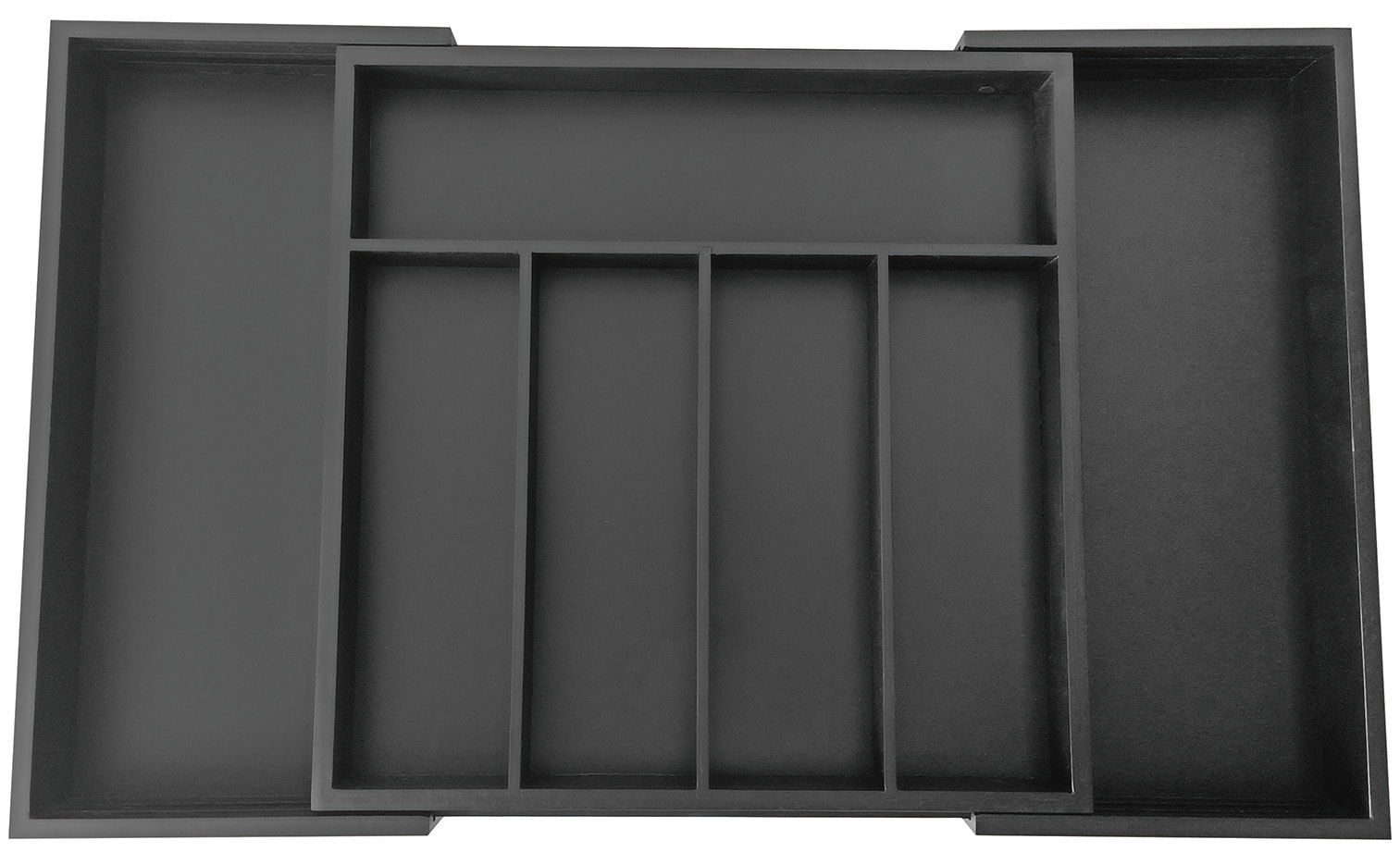 KINGHOFF Bamboo Drawer Organizer - black, perfect for the kitchen