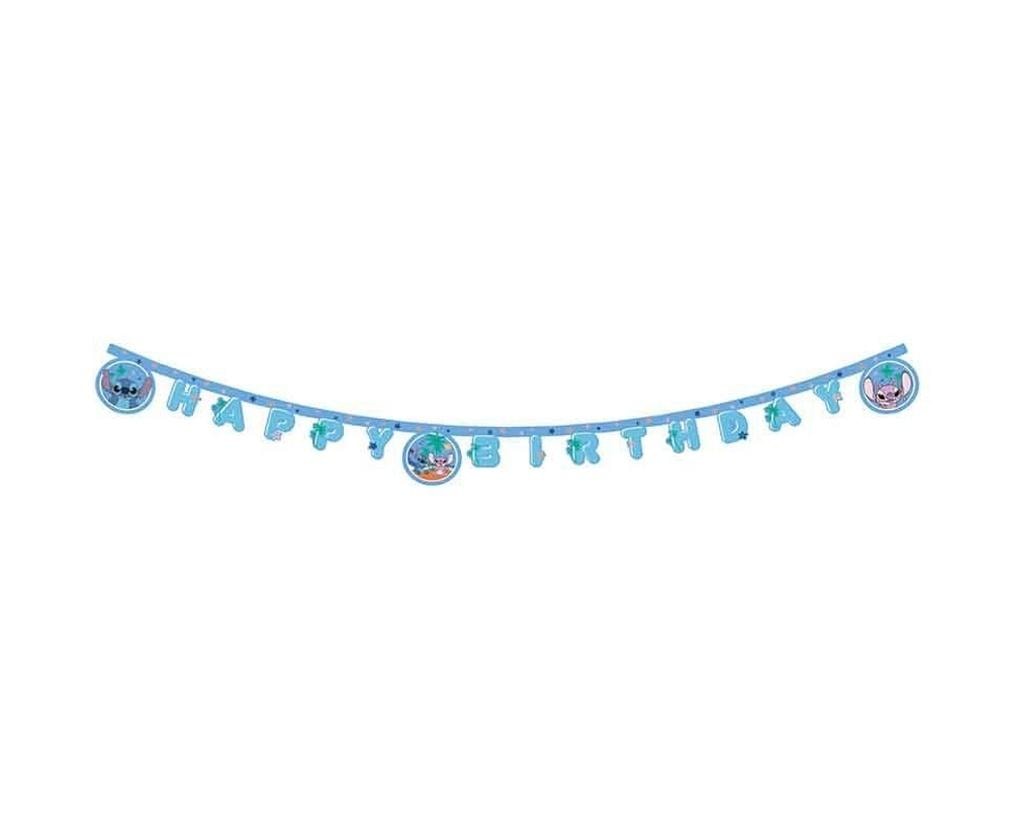 Stitch & Angel Disney Happy Birthday - Birthday Banner
