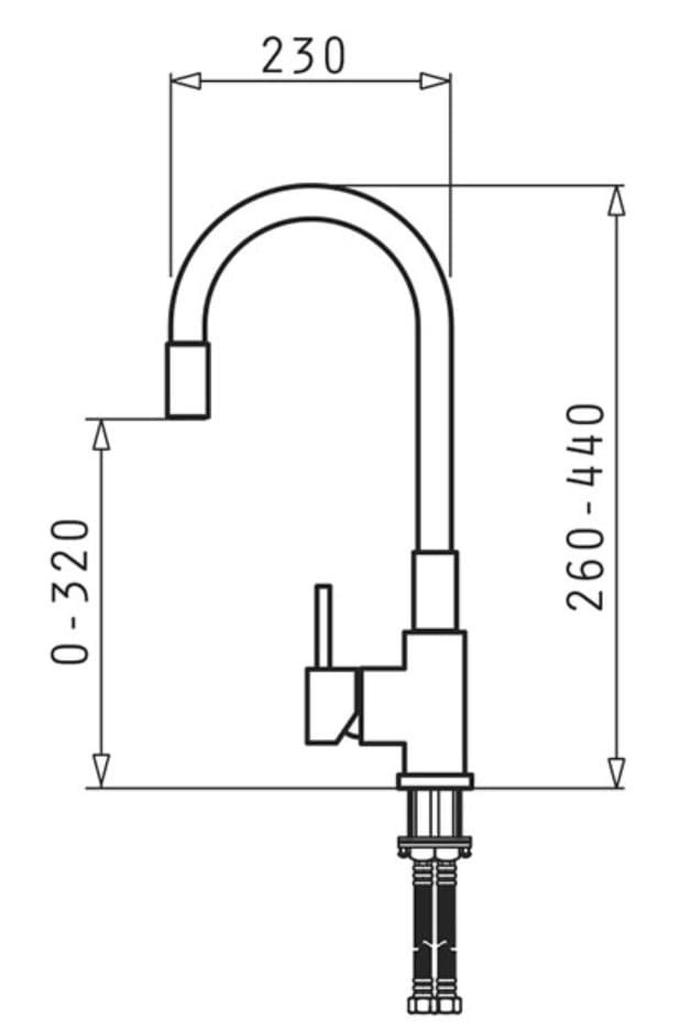 PYRAMIS FLESSI black edition - Kitchen faucet standing, elegance and functionality