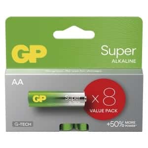 GP Battery Super Alkaline G-Tech AA LR06 - Alkaline Batteries 8 pieces