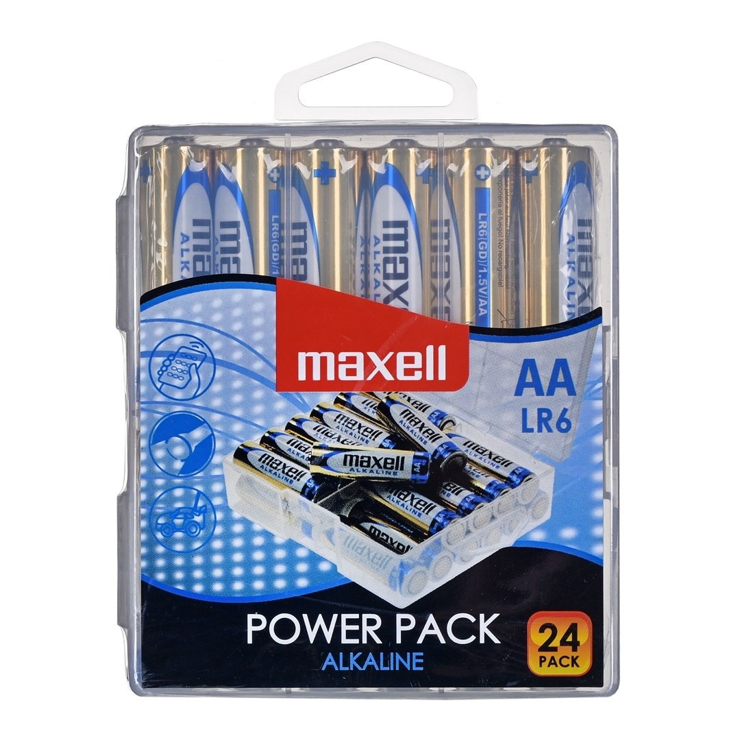 Maxell Alkaline Batteries AA LR6 Value Box 24 pieces - reliable power source
