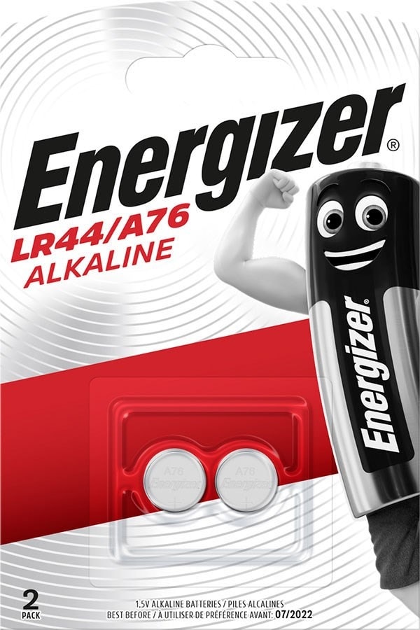 Energizer Alkaline Batteries LR44 A76 - 2 pieces of reliable energy