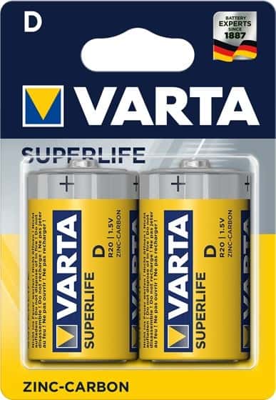 VARTA Superlife R20 D - Zinc-Carbon Batteries Set (2 pcs)