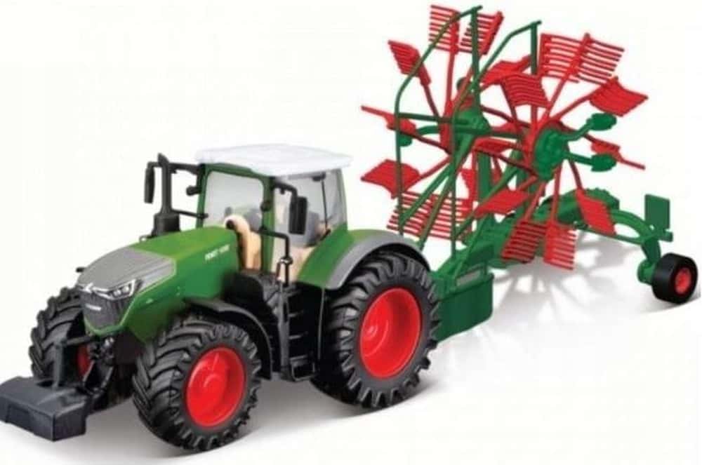 BBurago Model Fendt 1050 Vario with rotary rake 10 cm - perfect gift for agriculture fan