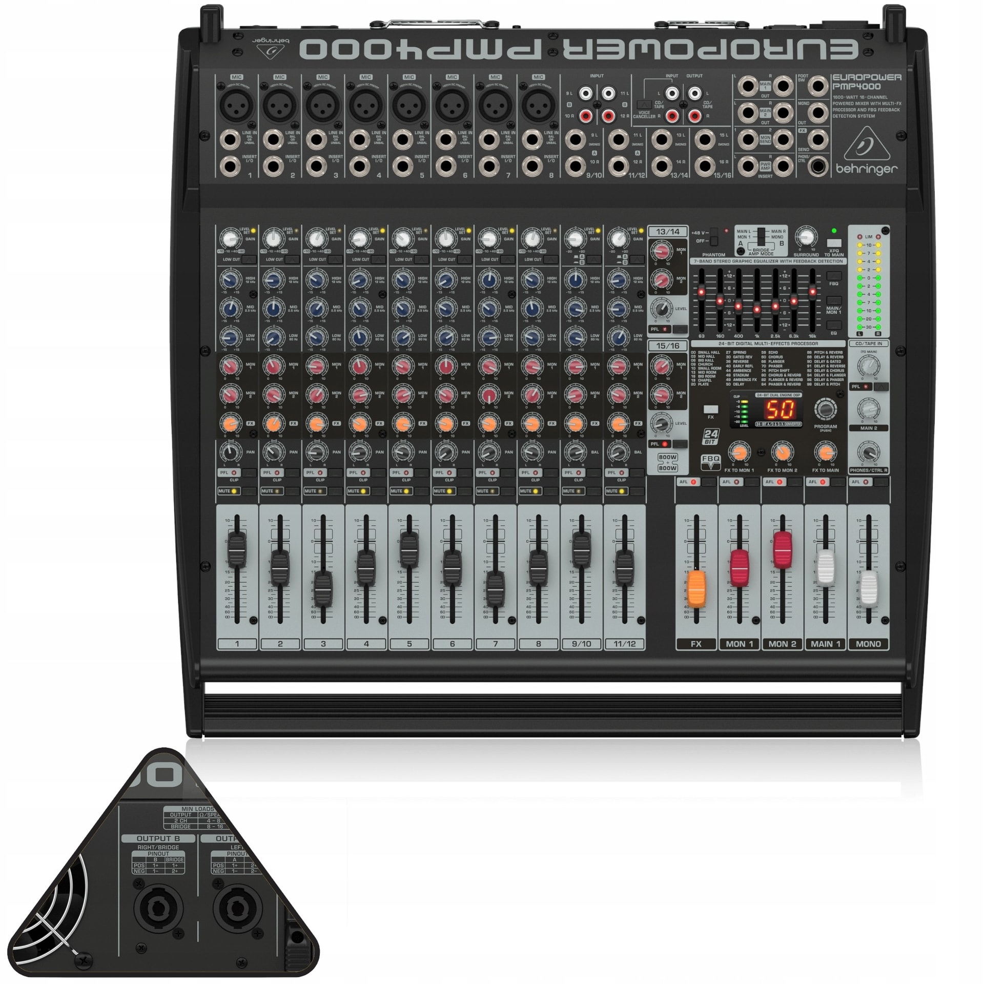 Behringer PMP4000 - 16-Channel Powered Mixer 1600W - perfect for stage